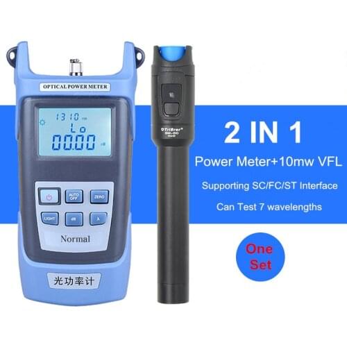 2 in 1 FTTH 850~1625nm Optical power meter with TriBrer 10mw VFL optic test pen 10KM Visual Fault Locator