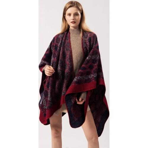 2019 New Women Two Side Poncho Shawls Wraps Ladies Pashmina Shawl Thickening Travel Scarf Stoles Warm Feminino Ponchos Capes