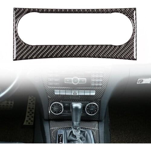 3K Carbon Fiber Air Conditioner Switch Panel Interior Trim Anti-scratch auto Interior decor for Mercedes-Benz C-class W204 11-13