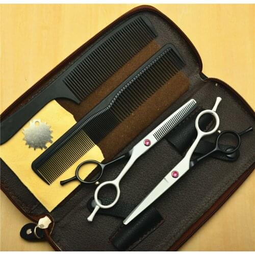 4Pcs Suit 1012C 5.5'' Customized Logo White Hairdressing Scissors 440C Cutting Thinning Shears Professional Human Hair Scissors