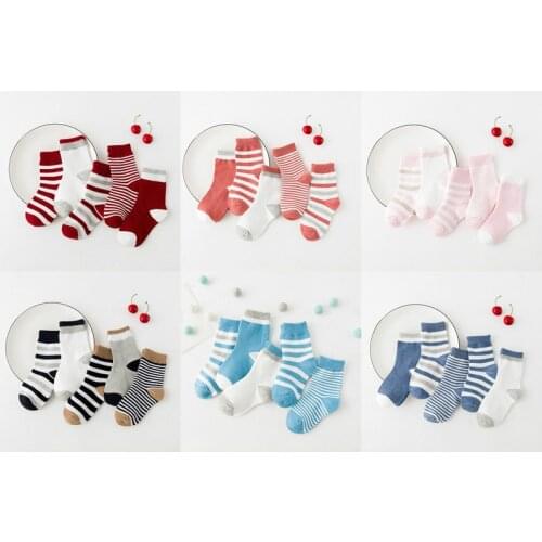 5Pair/lot new cotton boys and girls socks casual striped children socks