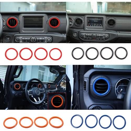 ABS Dashboard Air Conditioning Vent Outlet Ring Trim Fit for Jeep Wrangler JL Gladiator JT 2018+ Car Accessories
