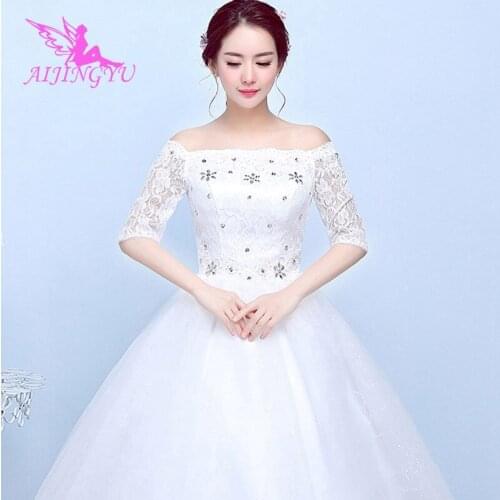 AIJINGYU 2021 2020 elegant Customized new hot selling cheap ball gown lace up back formal bride dresses wedding dress FU123