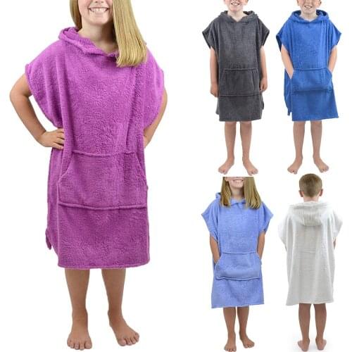 Bathrobes for Children Girls Soft Boys Sleepwear Toddler Boys&Girls Solid Hooded Flannel Bathrobes Towel Night-Gown Sleepwear