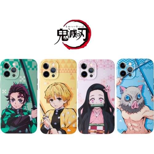 Anime Demon Slayer Phone Case for IPhone 12 XS MAX XR 11 Pro 7 8Plus Kimetsu No Yaiba Soft IMD Cartoon Phone Case