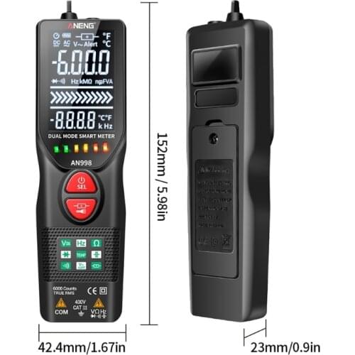 L38A Digital Multimeter TRMS 6000 Counts Volt Meter Auto Ranging Measures Voltage Tester Current Resistance AN998 Detector