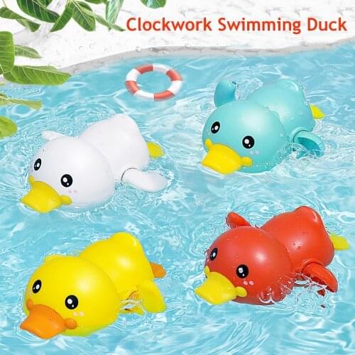 1PCS Baby Bath Toys Clockwork Swimming Ducks Children Play Water Cute Little Yellow Duck Bathing Shower Toys For Children Gifts