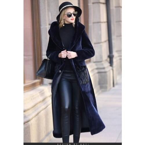 Faced Double Luxury Fur Coat Winter Jacket Women Natural Fur Jacket Women Genuine Leather Jacket with Mink Fur Pocket MY