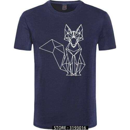 Geometric Fox T-shirt Minimalist Animal Abstract Line Tshirt 2018 New Cartoon Fox Casual T Shirts Top Quality Cotton Youth