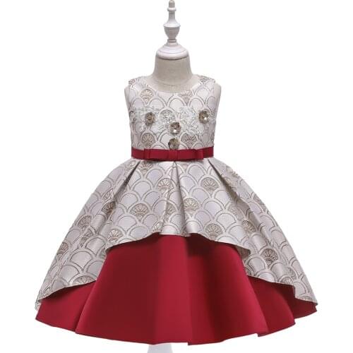 Summer Kids Dresses For Girls Applique Wedding Birthday Dress Elegant Princess Party Pageant Formal Gown Children Dress