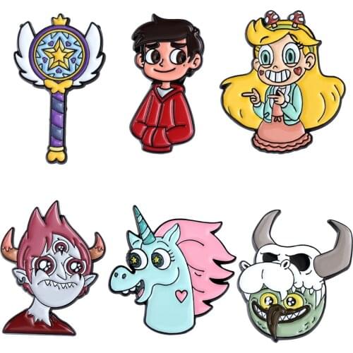 LT687 Anime Princess Collection Enamel Lapel Pin Badge Pins Hats Clothes Backpack Decoration Jewelry Accessories Gifts for Kids