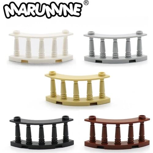 MOC Creative Bricks Fence 4x4x2 30056 Quarter Round Spindled with 2 Studs City House Street View Building Block Accessory