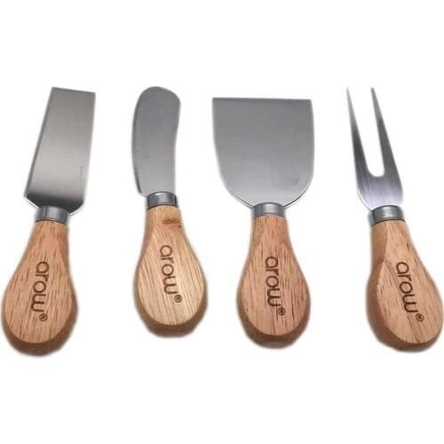 Arow Bamboo Handle Lux 4 pcs Steel Cheese Knife Set DC.PM-841