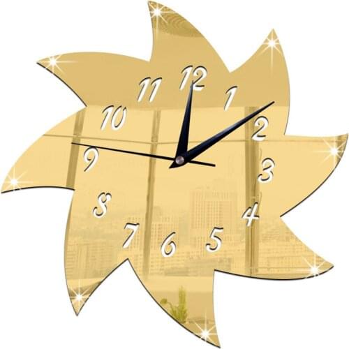 GZ027 DIY windmill wall clock acrylic mirror wall clock European living room wall clock for Valentines Day