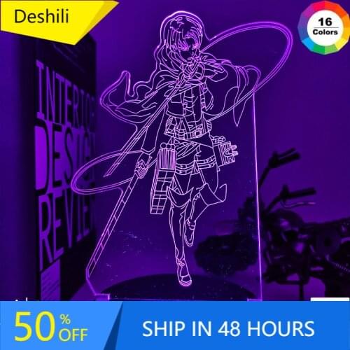 Newest Anime 3d Lamp Attack on Titan Levi Ackerman light for Bedroom Decoration Kids Gift Attack on Titan LED Night Light Levi