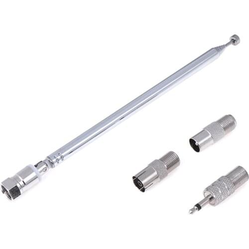 F Type Radio Telescopic Aerial Antenna 75 Ohm with TV / 3.5mm Adapter