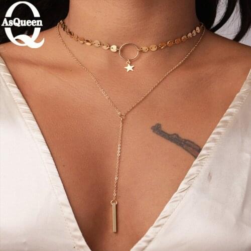 New Fashion Jewelry Round Chain With Star Y Design Choker Necklace Nice Gift For Women Girl
