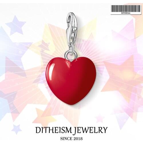 Heart Red Charms Pendant,2018 Fashion Jewelry 925 Sterling Silver Classic Gift For Women Girls Fit Bracelet Necklace Bag