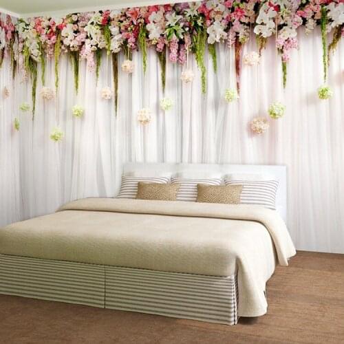 Custom Wallpaper For Wall Modern Romantic Flower vine For Bedding Room TV Backdrop Wall Mural Wall Paper