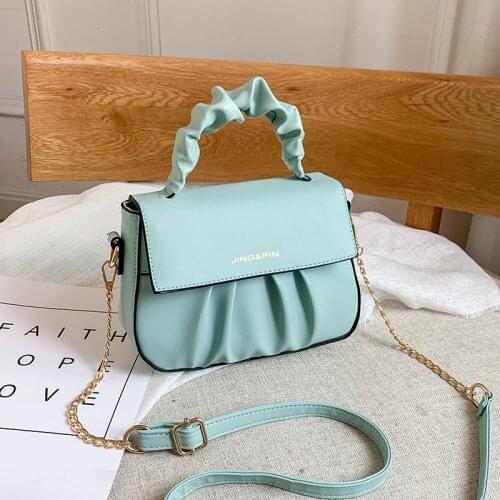 Popular Folded Soft Leather Handbag for Womens Bag 2021 Summer New Small Packet Shoulder Messenger Bag