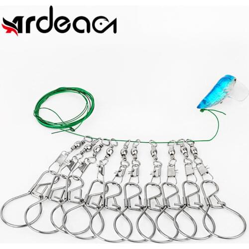 ARDEA Live Fish Button Stainless 10 hooks steel fly live fish lock accessories outdoor fishing tackle