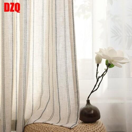 Linen cotton stripe curtain For Living Room Linen bedroom curtain Window Drapes For Bedroom Kitchen curtains kids curtains