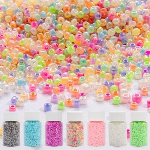 3000pcs Bottled 2mm Glass Beads Charm Czech Beads Seed Spacer Beads Set For DIY Bracelet Necklace Jewelry Making Accessories