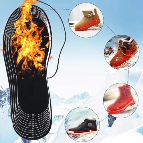 USB Electric Heated Insoles Foot Warmer Socks Feet Heater Indoor Outdoor Sports Heating Insoles for Winter Hunting Size 35-46