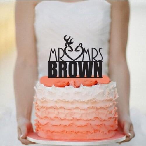 Mr Mrs Deer Wedding Cake topper