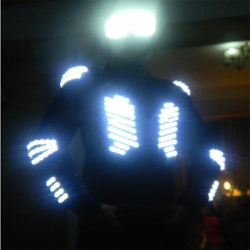 Led Suit For LED Robot suits Fashion LED Armor Light Up Jackets Costume Glove Glasses Led Outfit Clothes