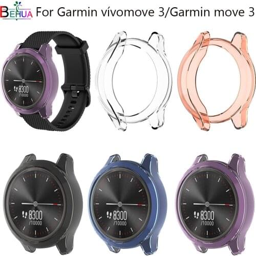 BEHUA Ultra-Thin TPU Transparent Screen Protection Watch Case For Garmin Vívomove 3/Garmin move 3 clear Protector cases Cover