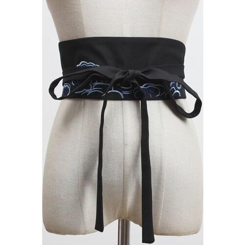 SeeBeautiful Simple Embroidered Waist Seal Wide Belt Woman Summer Autumn 2020 New Tide Fashion All Match T143