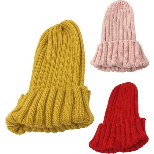 Winter Autumn Women Beanie Knitted Solid Color Hat Warmer Bonnet Casual Cap