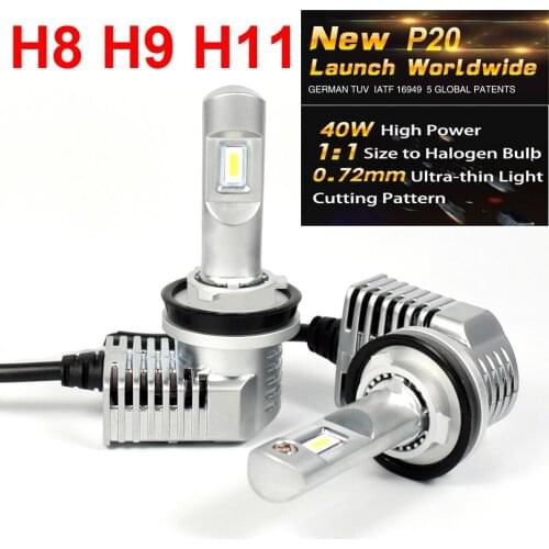 1 Set Super MINI SIZE H8 H9 H11 CSP CHIP P20 LED Headlight H4 H7 9005 9006 9012 HB3/4 Hir2 D1S/D2S/D3S/D4 1:1 Bulb 50W 5200LM 6K