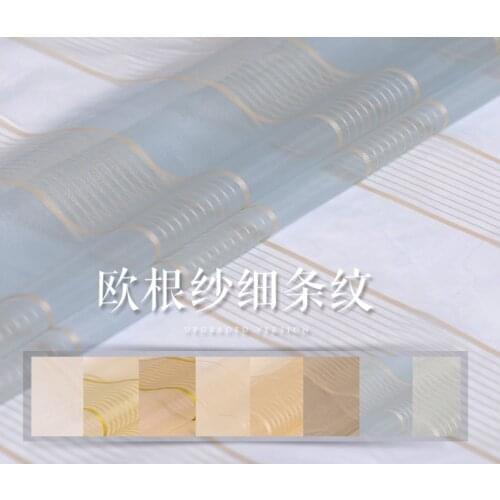 100% mulberry silk fabric Silk Organza fine stripe embroidery silk fabric shirt skirt DIY silk fabric A84