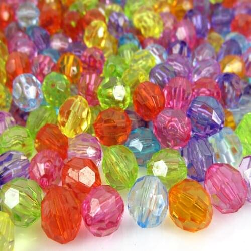 100Pcs Mixed Acrylic Faceted Round Spacer Beads 10.0mm Dia Bracelet Pendant Beads