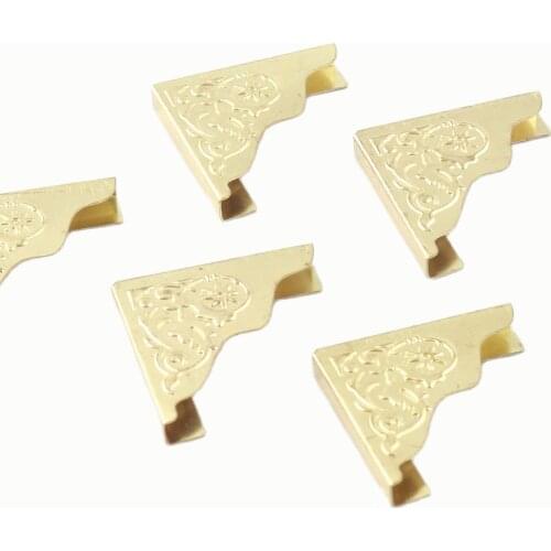 25mm Gold Corner Protection Vintage Pattern Style Book Corner Box Corner Corners Jewelry Decorative Wood Corner 12pcs