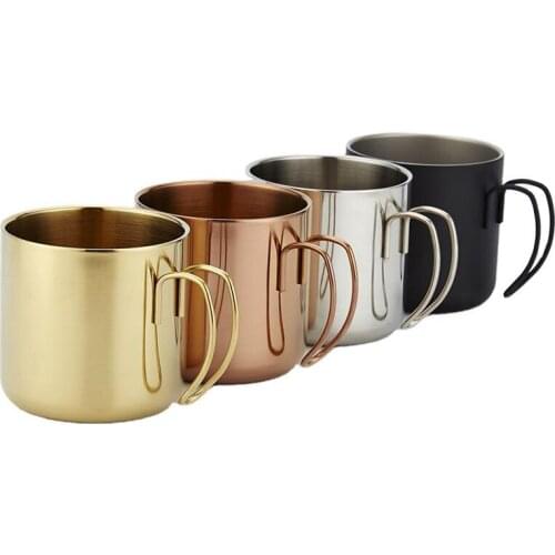 304 Stainless Steel Coffee Cups Double Wall Coffee Mugs Vacuum Insulated Beer Mugs Steins Tea with Welded Handle for Kids Adults