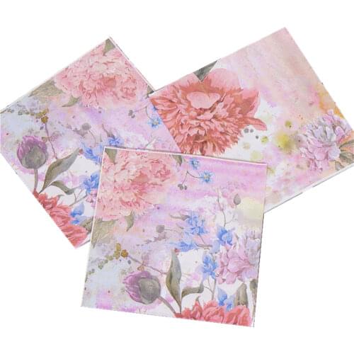 33*cm 20pcs/ot Pink Printed Color Napkins Decoupage Servilletas Table Paper Napkin Elegant Tissue Vintage Towel Flower Butterfly