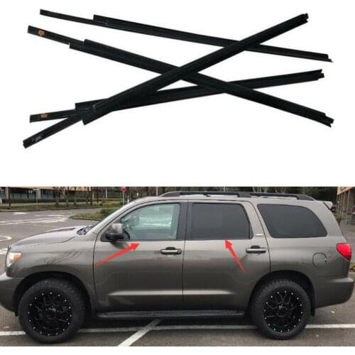 4pcs/set Car Window Mouldings Trim Weatherstrips Seal Styling For Toyota sequoia 2008-2015 Exterior Car Accessories