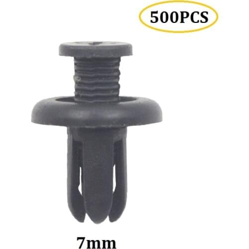 500Pcs 7mm Hole Car Bumper Plastic Rivets Trim Fastener Push Screw Door Trim Panel Fixings Clips New