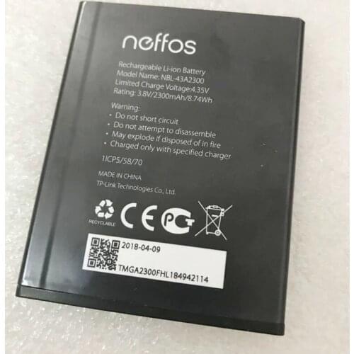 3.8V 2300mAh NBL-43A2300 Battery For neffos C5s TP704A TP704C C5A TP703A smartphone Li-ion bateria Li-Polymer Batterie