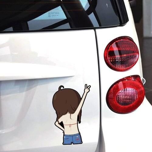 Aliauto Cartoon Beauty Back Funny Car Sticker Cover Scratches Decal Accessories For Ford Focus BMW Audi Skoda Polo Golf Kia