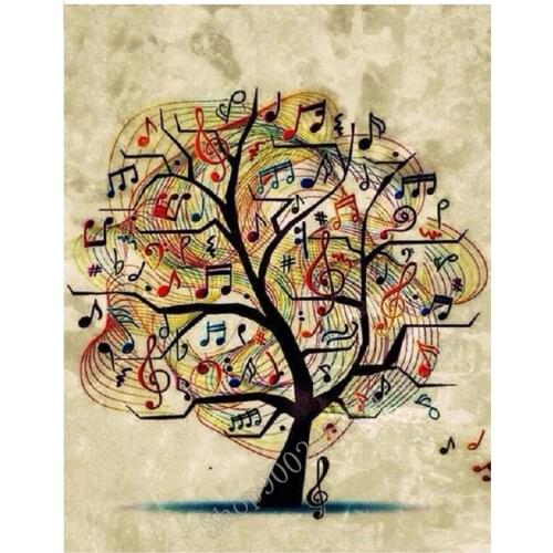 5d diy Diamond Painting still life Cross Stitch 3d Diamond Embroidery musical note tree Square round full Diamond Pattern FF2199