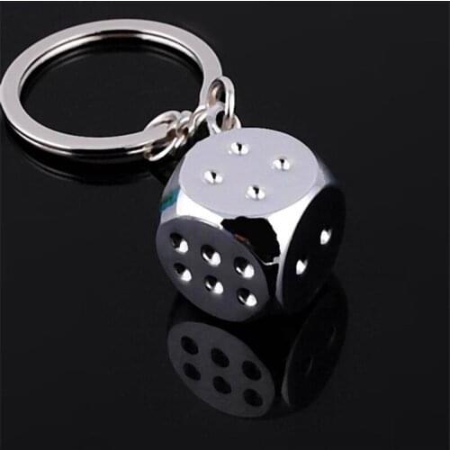Car Motorcycle Bicycle Personality Dice Alloy key chain fashion Concise buckle creative key ring cool key holder