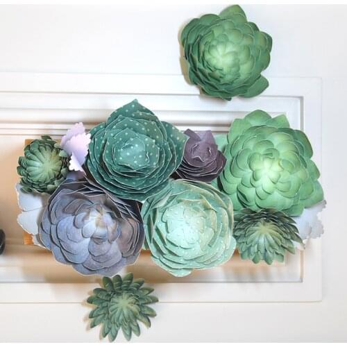 Paper Succulent Plant Paper Craft Moden Home Decoration Accessories Mini Garden 3D Origami Paper Art
