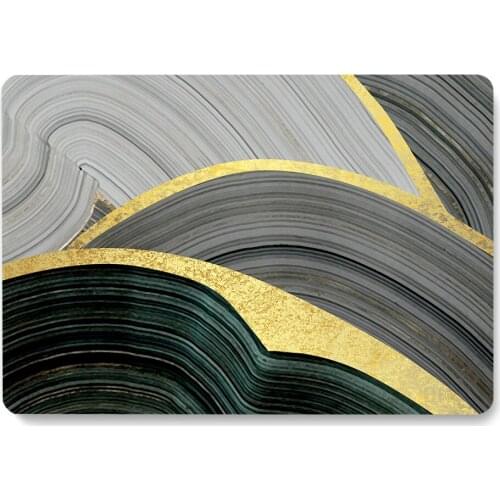 Green Golden Line Pattern Laptop Case For Apple MacBook Retina Air 11 12 13.3 New Pro 15.4 16 inch Cover shell