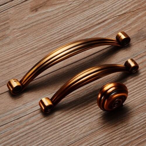 Door Knob Handle Catch Pull Grip Furniture Wardrobe Closet Cabinet Drawer Pitch-row 96mm 128mm Rustic Vintage Europ Coffee