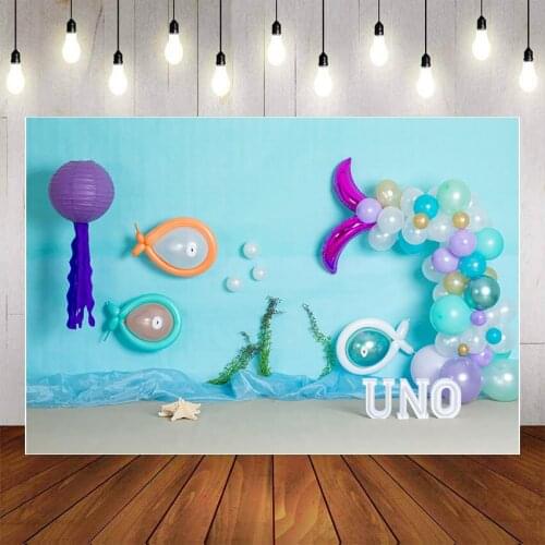 Mehofond Photography Background Under Sea Seabed World Balloons Girls Baby Child Birthday Party Portrait Backdrop Photo Studio