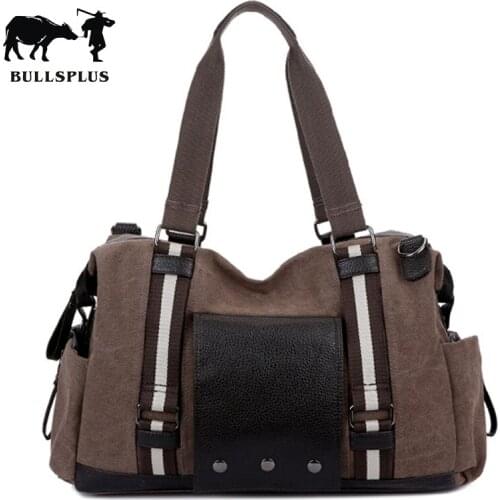 2021 Korean canvas single shoulder bag male long distance travel bag large volume handheld slant girl